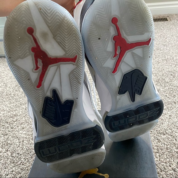 Jordan Mens Nike Zoom 92 Olympics Red White Navy Blue Sneakers - Picture 6 of 8